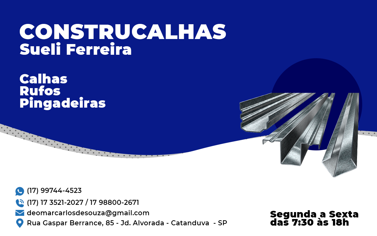  Construcalhas Sueli Ferreira Vista Alegre do Alto - Área 17 - Seu guia de empresas em São José do Rio Preto e região.