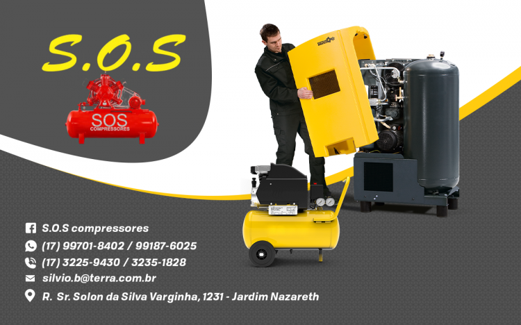  S.O.S Compressores e Máquinas Guapiaçu  - Área 17 - Seu guia de empresas em São José do Rio Preto e região.