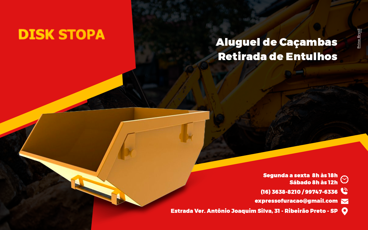Disk Stopa - Aluguel de Caçambas e Retirada de Entulhos em Serrana-SP - Área 17 - Seu guia de empresas em São José do Rio Preto e região.