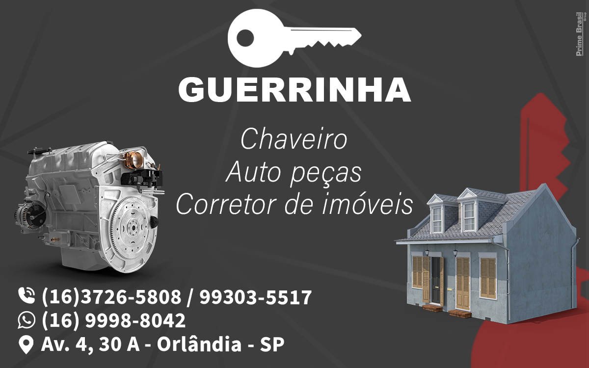 Auto Peças e Chaveiro Guerrinha Orlândia - Área 17 - Seu guia de empresas em São José do Rio Preto e região.