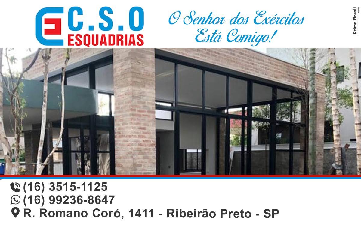 C.S.O Esquadrias Porto Ferreira - Área 17 - Seu guia de empresas em São José do Rio Preto e região.