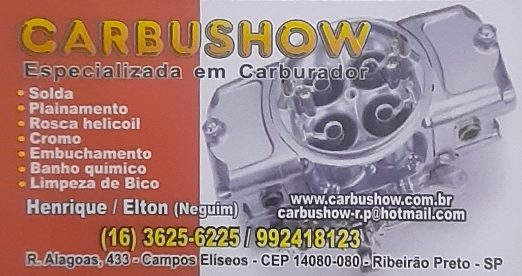Carbushow Carburadores Ribeirão Preto - Área 17 - Seu guia de empresas em São José do Rio Preto e região.