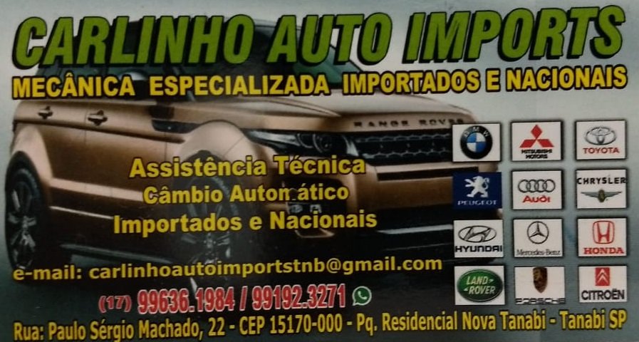 Carlinho Auto Imports Importados e Nacionais Tanabi - Área 17 - Seu guia de empresas em São José do Rio Preto e região.
