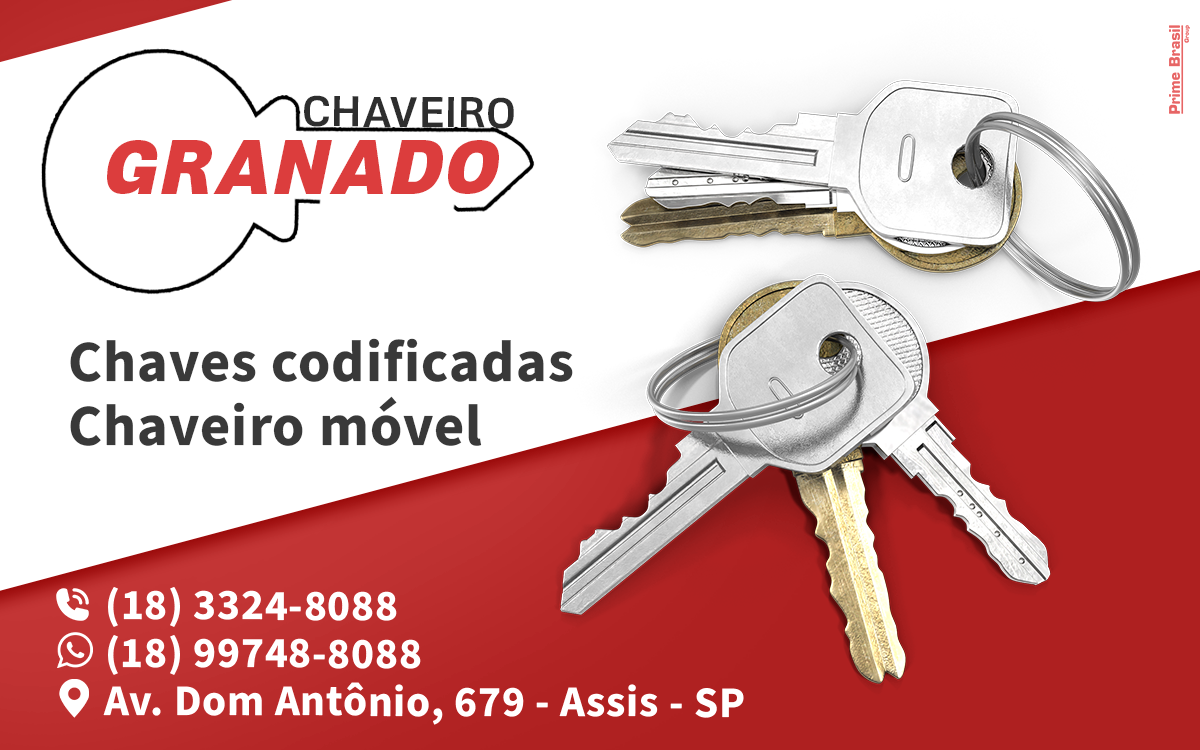 Chaveiro Granado Cândido Mota - Área 17 - Seu guia de empresas em São José do Rio Preto e região.
