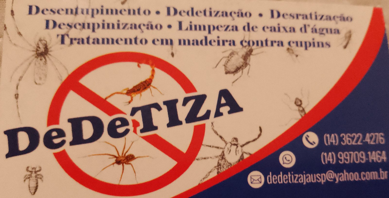 Dedetizadora Dedetiza - Dedetização em Geral em Mineiros do Tietê-SP - Área 17 - Seu guia de empresas em São José do Rio Preto e região.