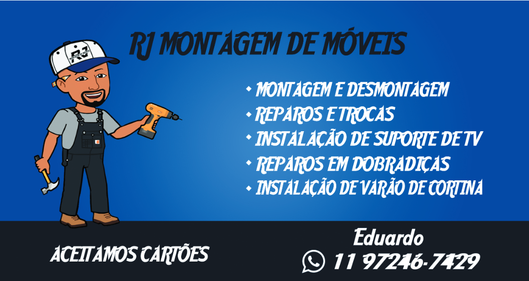 RJ Montagem de Móveis - Eduardo Caieiras - Área 17 - Seu guia de empresas em São José do Rio Preto e região.