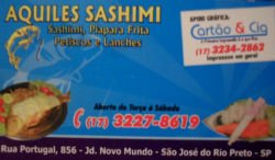 Aquiles Sashimi - Área 17 - Seu guia de empresas em São José do Rio Preto e região.