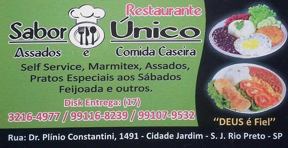 Sabor Único Restaurante Rio Preto - Área 17 - Seu guia de empresas em São José do Rio Preto e região.