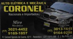 Auto Elétrica e Mecânica Coronel - Área 17 - Seu guia de empresas em São José do Rio Preto e região.