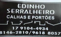 Edinho Serralheiro - Área 17 - Seu guia de empresas em São José do Rio Preto e região.