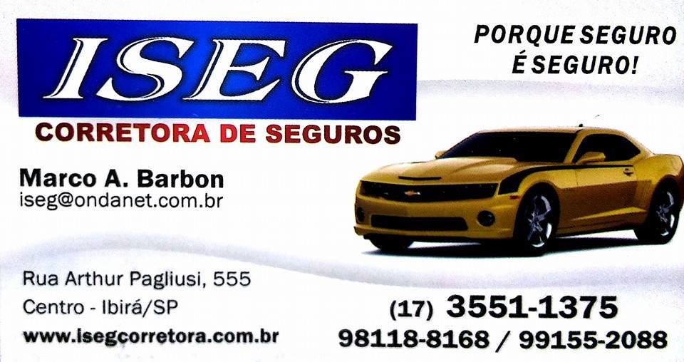 Iseg Corretora de Seguros Previdência Seguro de Veículos Ibirá - Área 17 - Seu guia de empresas em São José do Rio Preto e região.