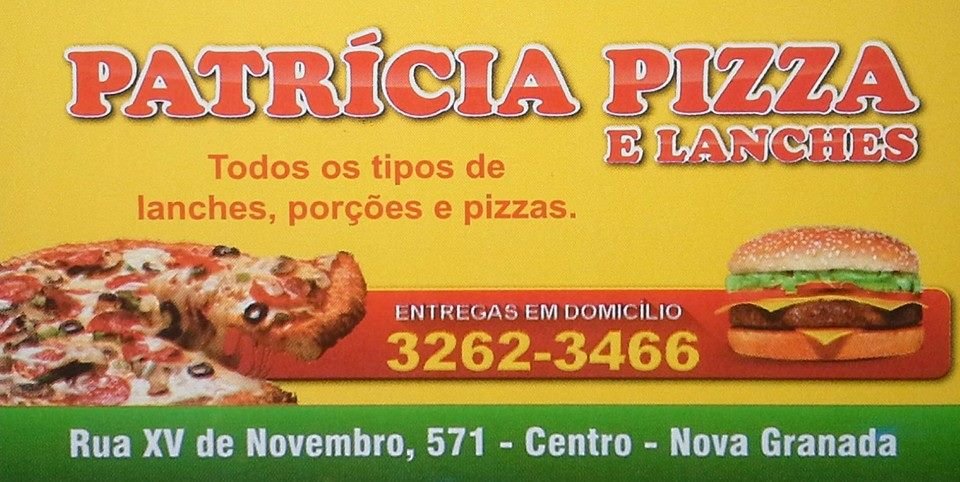 Patrícia Pizza Pizzaria Nova Granada - Área 17 - Seu guia de empresas em São José do Rio Preto e região.