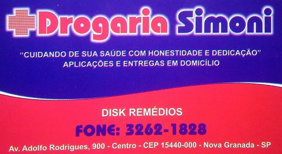 Drogaria Simoni Farmácia Nova Granada - Área 17 - Seu guia de empresas em São José do Rio Preto e região.