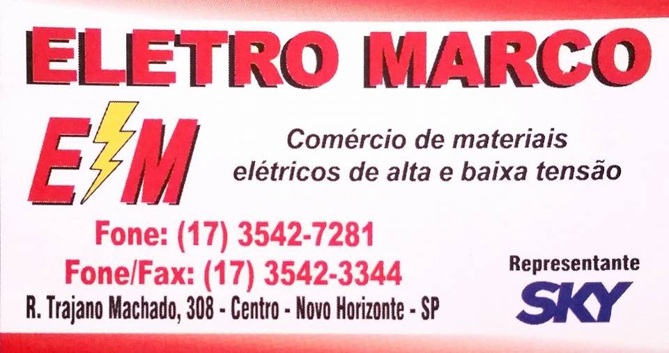 Eletro Marco Materiais Elétricos  Novo Horizonte - Área 17 - Seu guia de empresas em São José do Rio Preto e região.