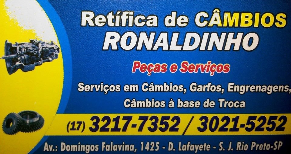 Retífica de Câmbios Ronaldinho Rio Preto - Área 17 - Seu guia de empresas em São José do Rio Preto e região.