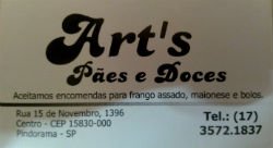 Art's Pães e Doces - Área 17 - Seu guia de empresas em São José do Rio Preto e região.