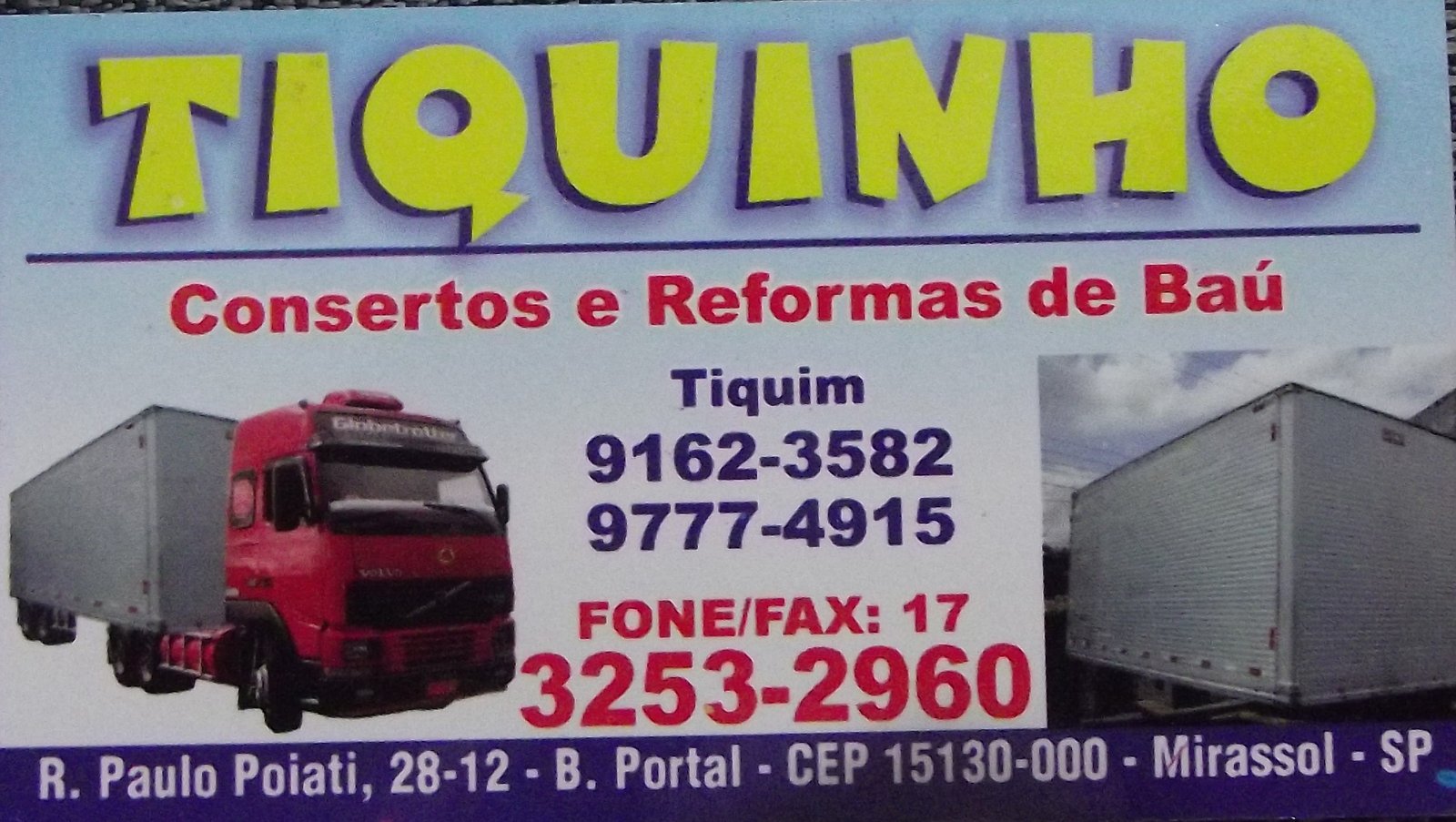 Tiquinho Baús Venda de Baús Mirassol  - Área 17 - Seu guia de empresas em São José do Rio Preto e região.