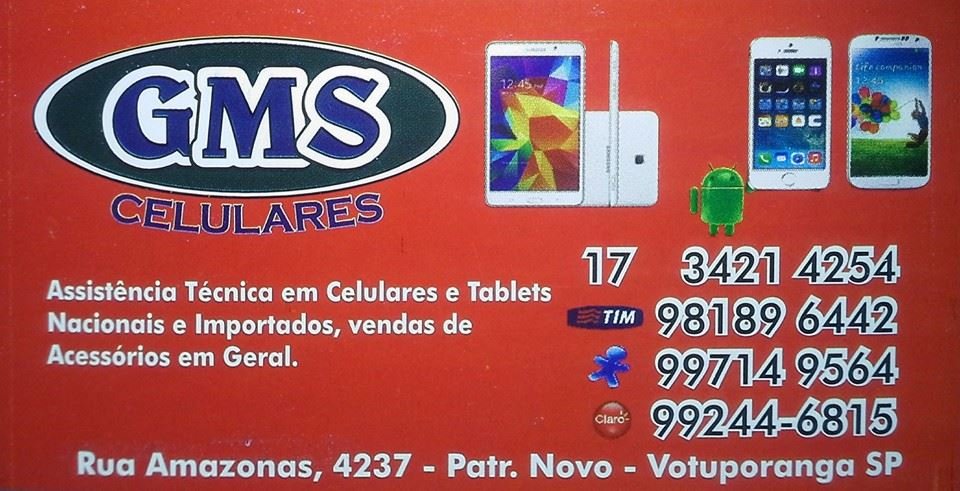 GMS Celulares Assistência Técnica e Película para Celular Votuporanga - Área 17 - Seu guia de empresas em São José do Rio Preto e região.