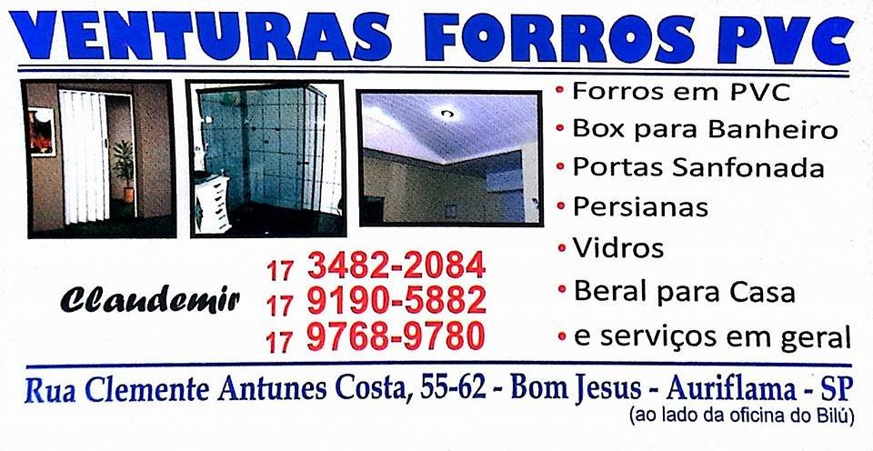 Venturas Forros em PVC Auriflama - Área 17 - Seu guia de empresas em São José do Rio Preto e região.