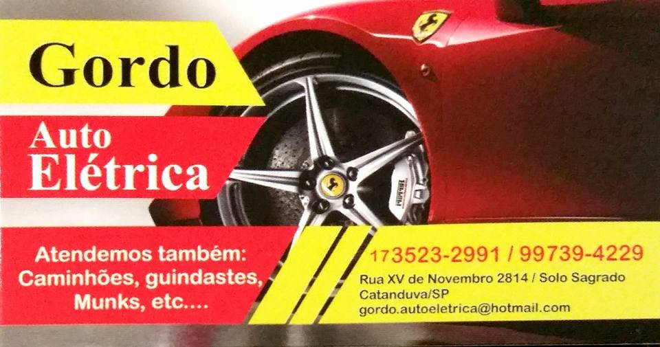 Gordo Auto Elétrica Catanduva - Área 17 - Seu guia de empresas em São José do Rio Preto e região.