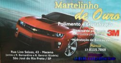 Márcio Martelinho de Ouro - Área 17 - Seu guia de empresas em São José do Rio Preto e região.