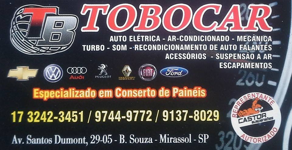 Tobocar Conserto de Painéis Mecânica Turbo Mirassol - Área 17 - Seu guia de empresas em São José do Rio Preto e região.