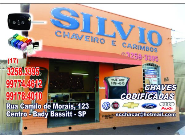 Silvio Chaveiro e Carimbos Bady Bassitt - Área 17 - Seu guia de empresas em São José do Rio Preto e região.