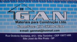 Gan Materiais para Construção São José do Rio Preto - Área 17 - Seu guia de empresas em São José do Rio Preto e região.