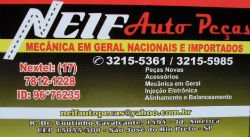 Neif Auto Peças - Área 17 - Seu guia de empresas em São José do Rio Preto e região.