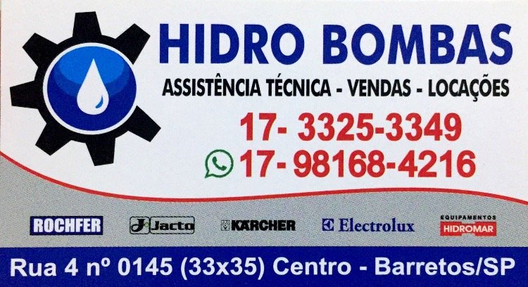 Hidro Bombas Assistência Técnica Vendas Locações Barretos - Área 17 - Seu guia de empresas em São José do Rio Preto e região.