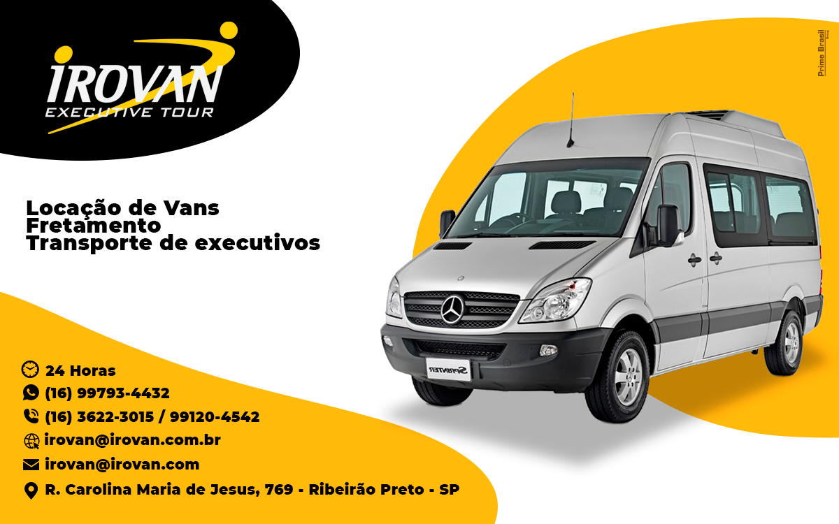 Irovan Executive Tour - Fretamento e Locações de Vans em Sertãozinho-SP - Área 17 - Seu guia de empresas em São José do Rio Preto e região.