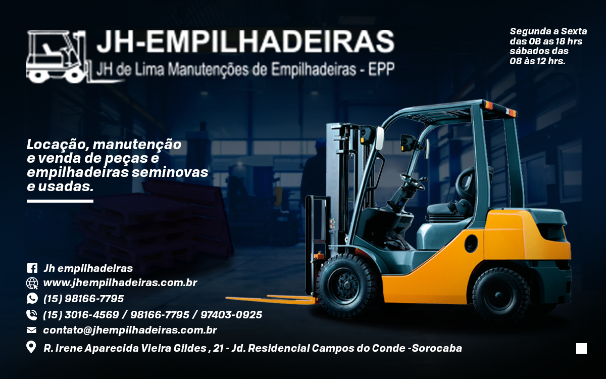 JH Empilhadeiras - Locação, Manutenção e Vendas de Peças de Empilhadeiras em Iperó-SP - Área 17 - Seu guia de empresas em São José do Rio Preto e região.