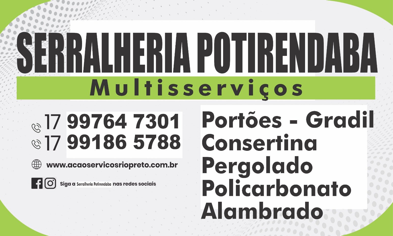 Serralheria Potirendaba Multi - Serviços Mendonça  - Área 17 - Seu guia de empresas em São José do Rio Preto e região.