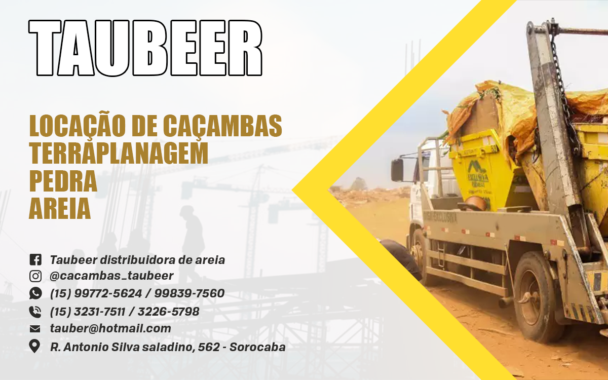 Caçambas de Entulho Taubeer Sorocaba  - Área 17 - Seu guia de empresas em São José do Rio Preto e região.