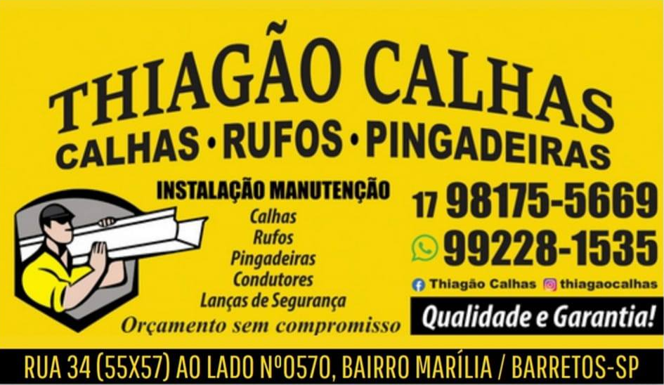 Thiagão Calhas Barretos  - Área 17 - Seu guia de empresas em São José do Rio Preto e região.