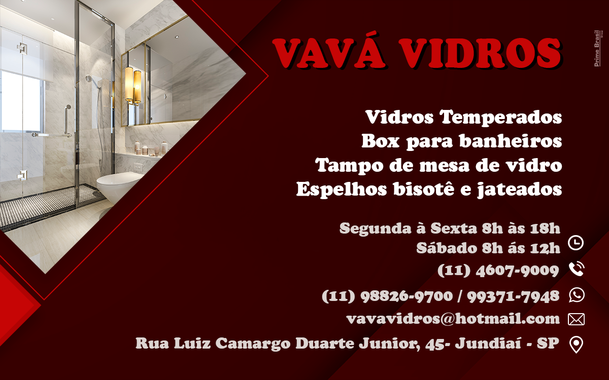 Vavá Vidros - Vidraçaria em Várzea Paulista-SP - Área 17 - Seu guia de empresas em São José do Rio Preto e região.
